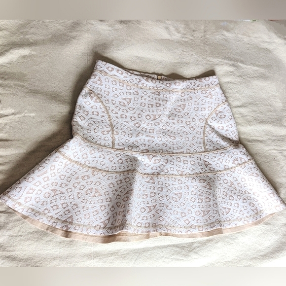 English Factory lace short mini skirt cream white blush pink nude med - Picture 13 of 15